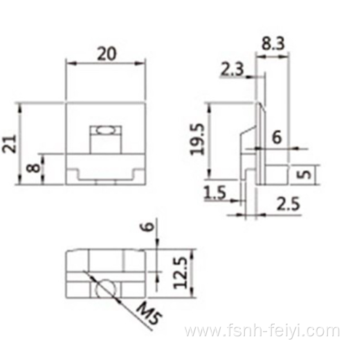 Aluminum alloy door and window lock seat